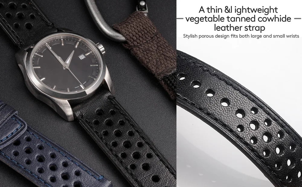 Hemsut Genuine Leather Watch Band Quick Release Italian Cowhide Rrist Straps For Man Soft Breathable 18 20 22 24mm