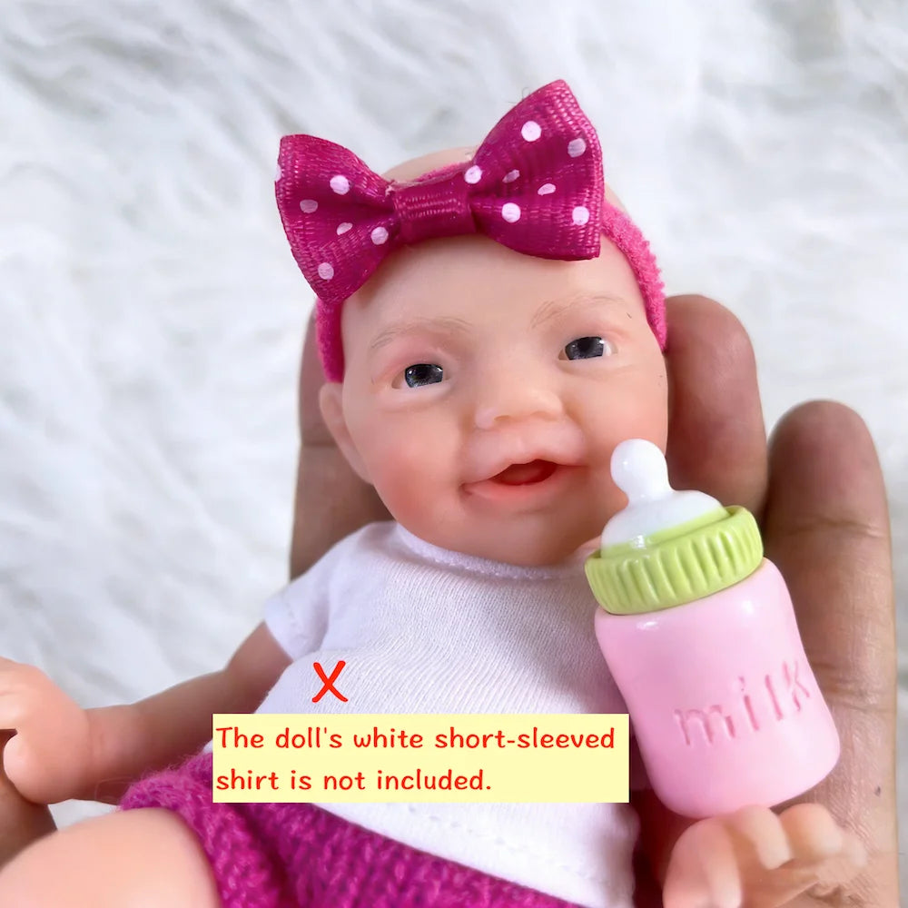 Mini 6 Inch 15CM Lifelike Full Silicone Reborn Baby Charlie Doll Solid Silicone Soft Body Girl Birthday Christmas Gift