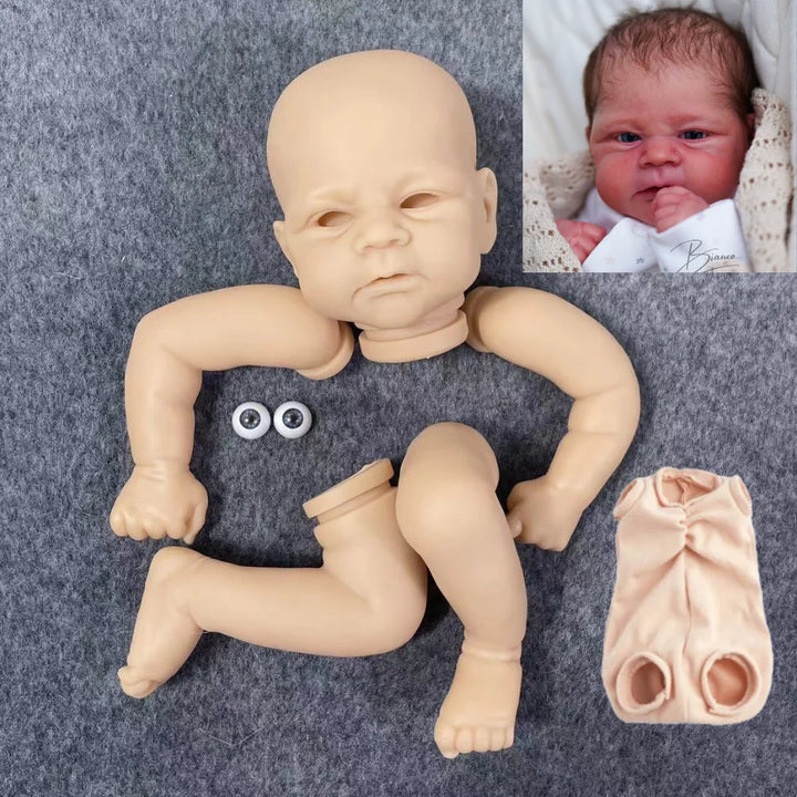 17″ Elijah Unpainted Reborn Doll Kit – Vinyl DIY Parts with Cloth Body
