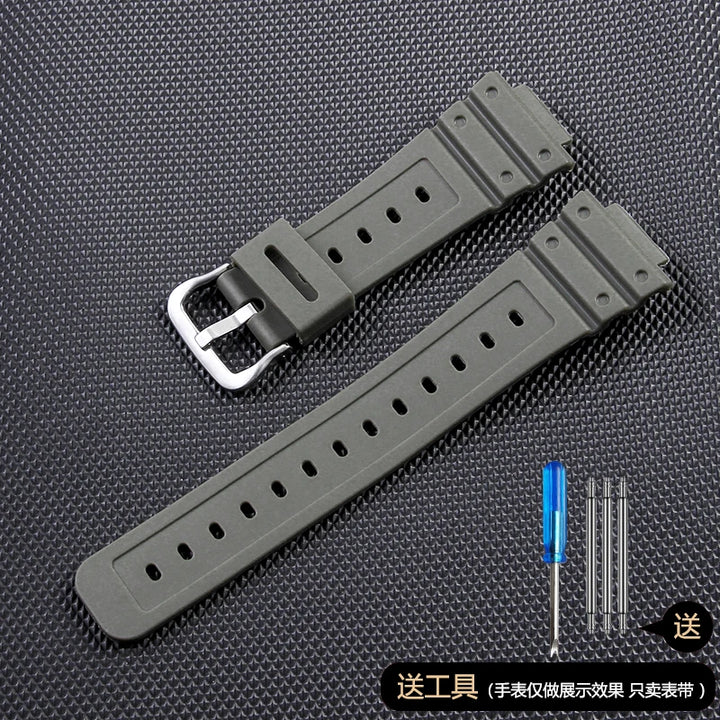 Anti-Allergy Resin Watch Strap with Stainless Steel Buckle for Casio G-Shock DW & GW Serie