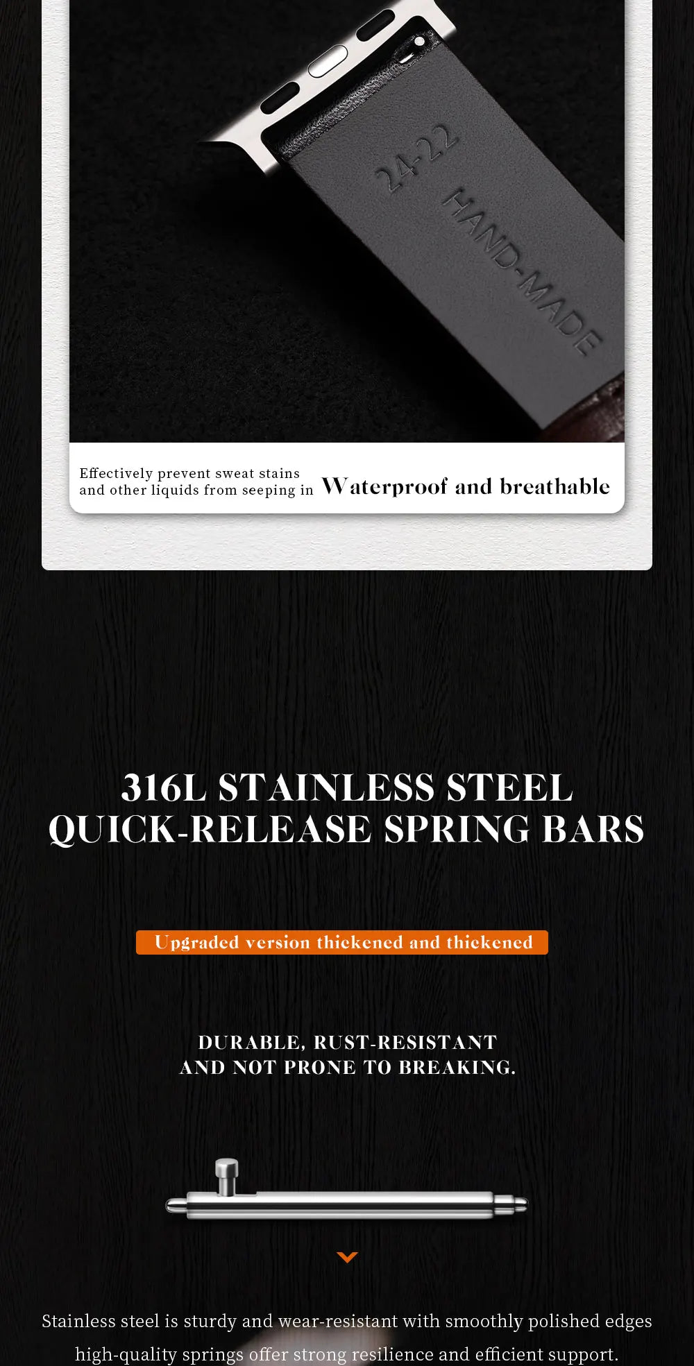 Luxury Bicolor Leather Strap For Apple Watch, Ultra3 49mm, Series11, 10, 46mm, 42mm, 45mm, 44mm, 41mm, 40mm, Handmade Watch Band