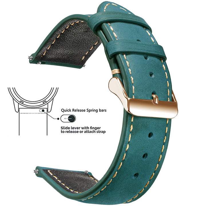 Wax Vintage Leather Watch Strap 14–24mm