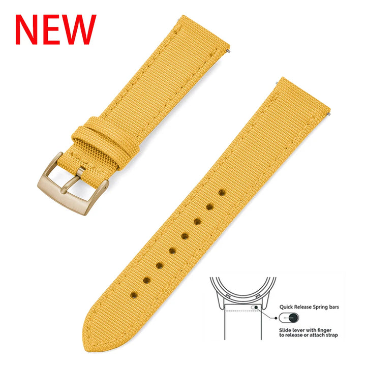 NATOBELT High Quality Canvas Nylon Leather Quick Release Sailcloth Watch Strap 18mm 20mm 22mm Replacement Watchbands
