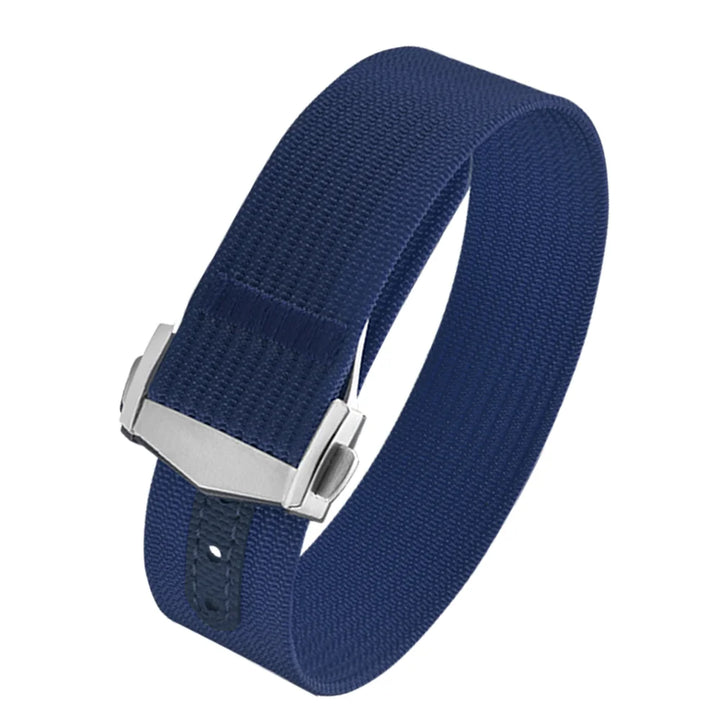 JUELONG Canvas Sailcloth Watch Strap 18mm 20mm 22mm Rubber Hole Sport Waterproof Folding Buckle Watchband For Omega Swatch Moon