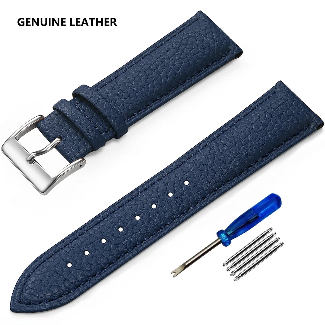 Genuine Leather Watch Strap – 12–24mm with Tool