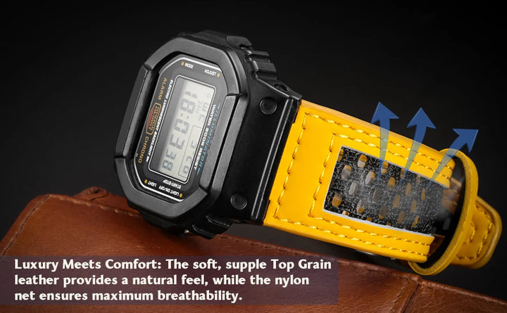 HEMSUT For G-Shock Watch Band Leather 16 18mm Fashion Trends Replace Straps Compotible With DW-5600  GW-6900  GW-M5610