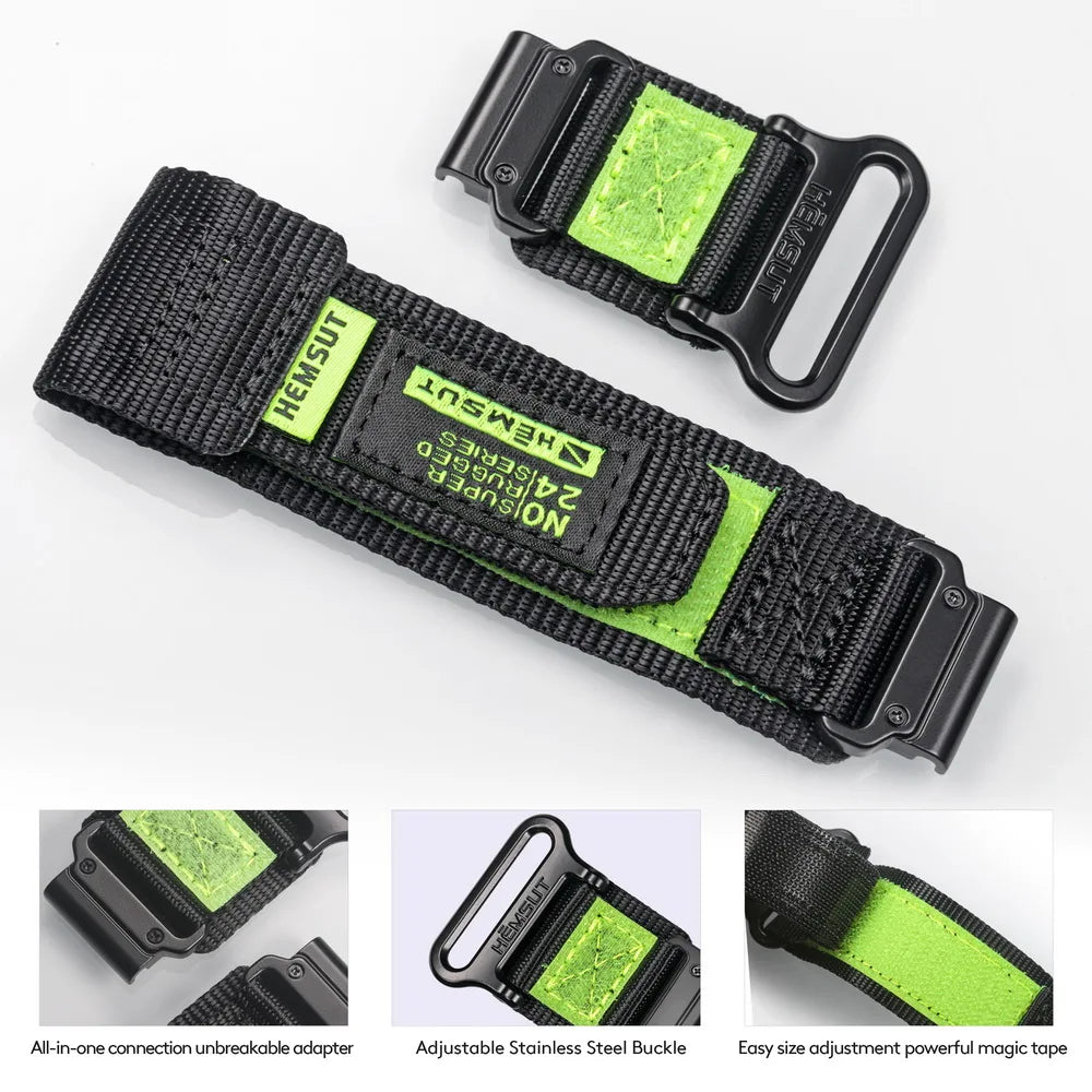 HEMSUT Nylon Quickfit Watch Strap – 20–26mm for Garmin Fenix & EPIX