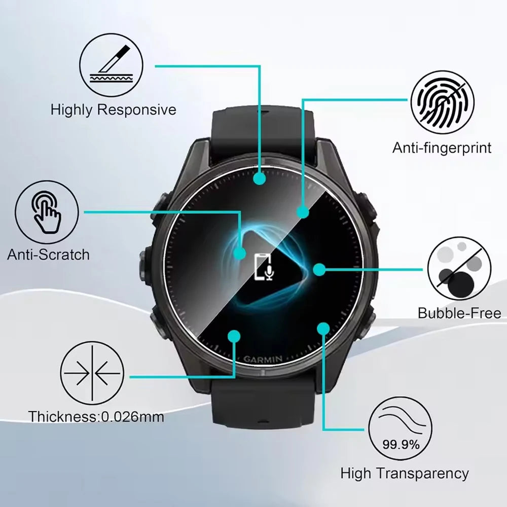 3PCS Tempered Glass Screen Protector – Garmin Fenix 8 (43/47/51mm) Smartwatch