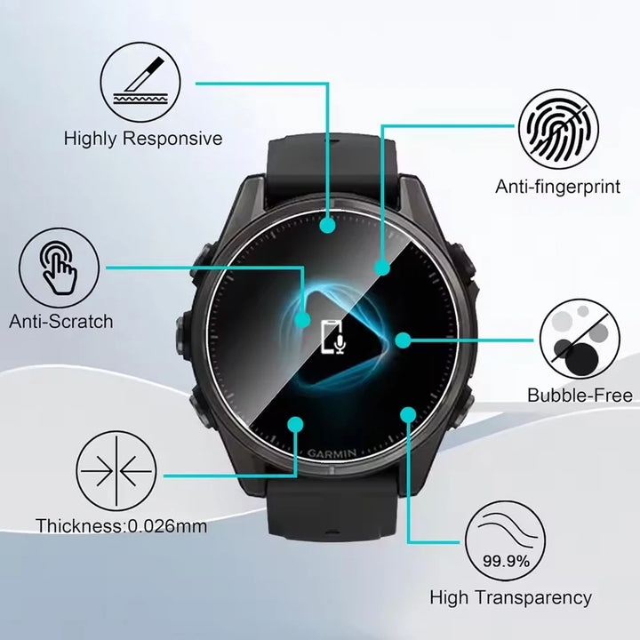 9H Tempered Glass Screen Protector for Garmin Fenix 8 43/47/51mm