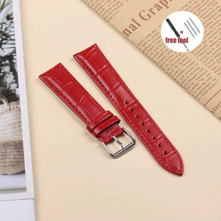 Watch Band Crocodile Pattern Leather Strap 16mm 18mm 20mm 22mm 23mm 24mm Women Mens Replacement Universal Bracelet