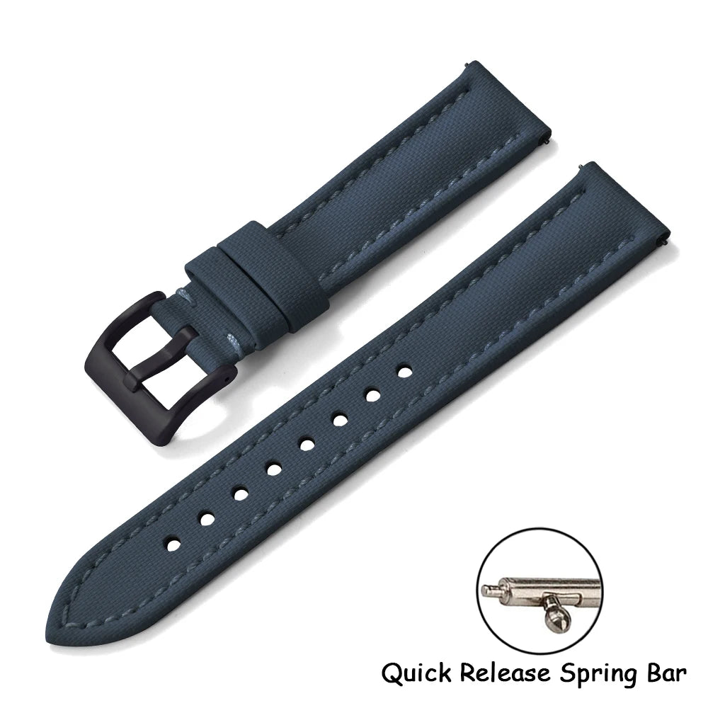 Universal Sailcloth Watch Band 18mm 20mm22mm Sailcloth Leather Strap Qucik Release Bracelet Accessories for Omega for Seiko Belt
