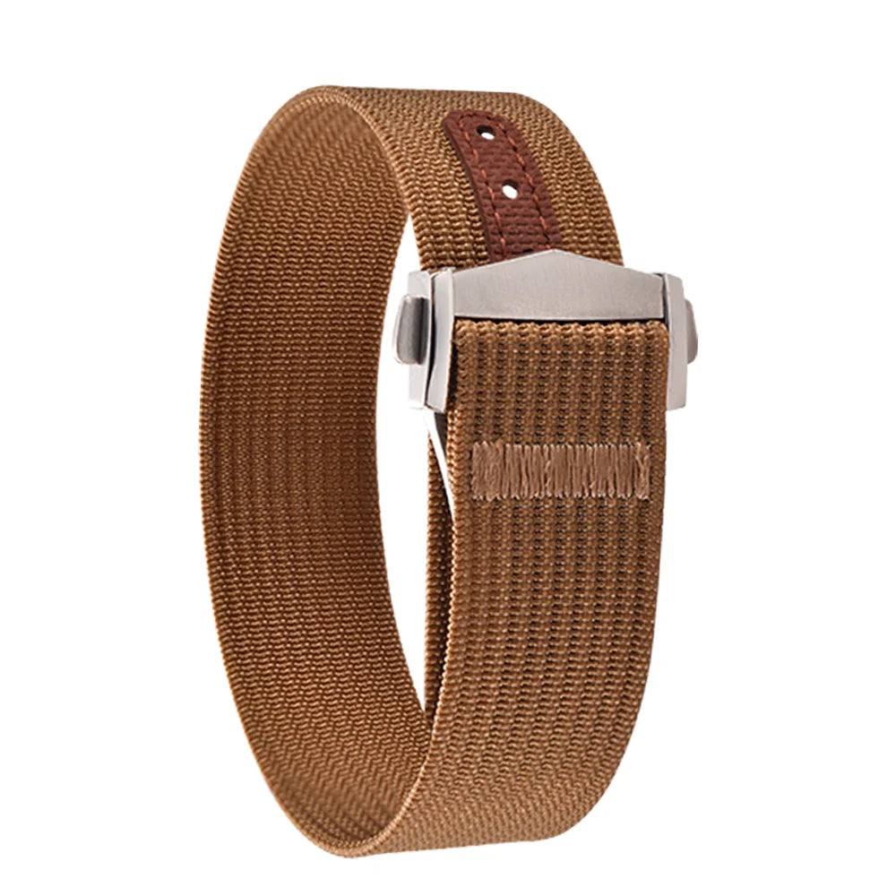 JUELONG 18mm 20mm 22mm Sailcloth Watch Strap Canvas Rubber Hole Sport Waterproof Folding Buckle Watchband For Omega Swatch Moon