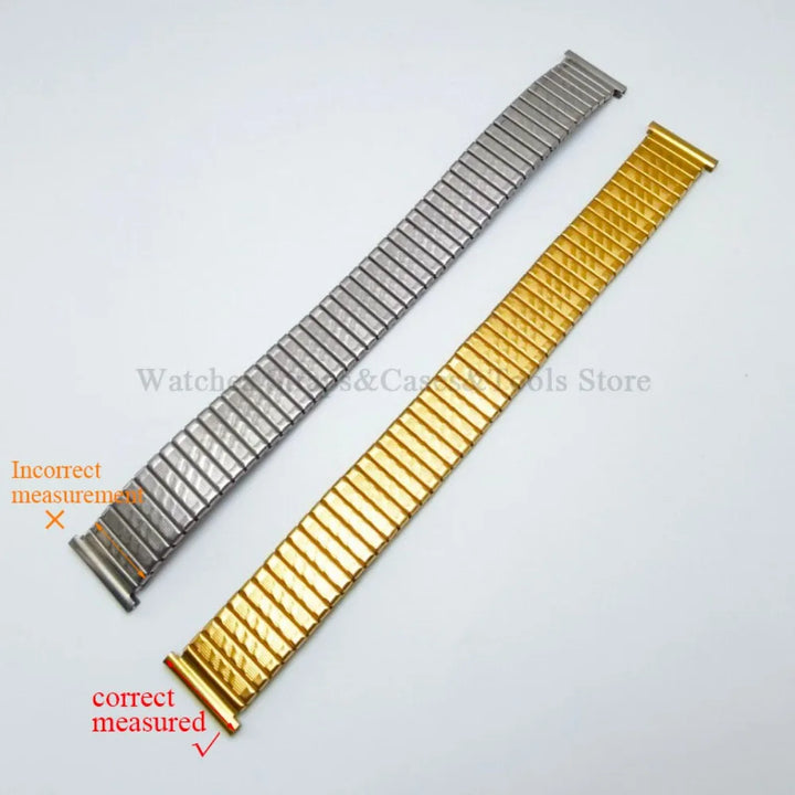 Stainless Steel Elastic Stretch Watch Strap – 12–20mm, Expansion Band