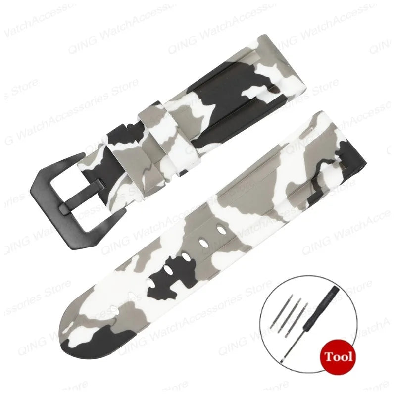 Universal Silicone Rubber Watch Strap – Sport Wristband (20-26mm)