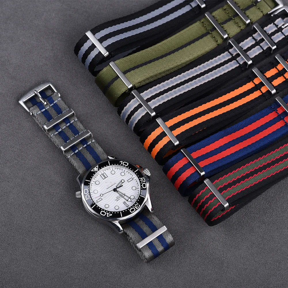 NATOBELT Quality Seatbelt Nylon Watch Strap 20mm 22mm Universal Type Sports Troops Parachute Pilot Military Nylon Watch Bands