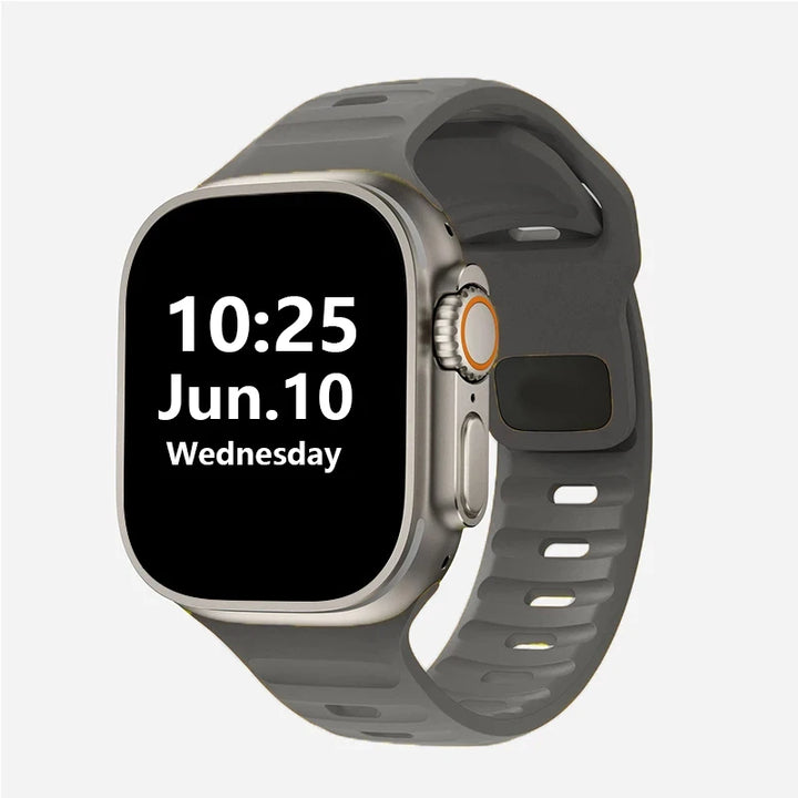Silicone Apple Watch Band 38–49mm for iWatch Series 3–8 & Ultra