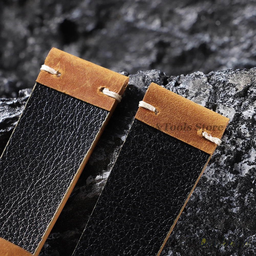 Oil Wax Leather Watch Strap – 18–22mm, Handmade Vintage Brown Cowhide for Omega