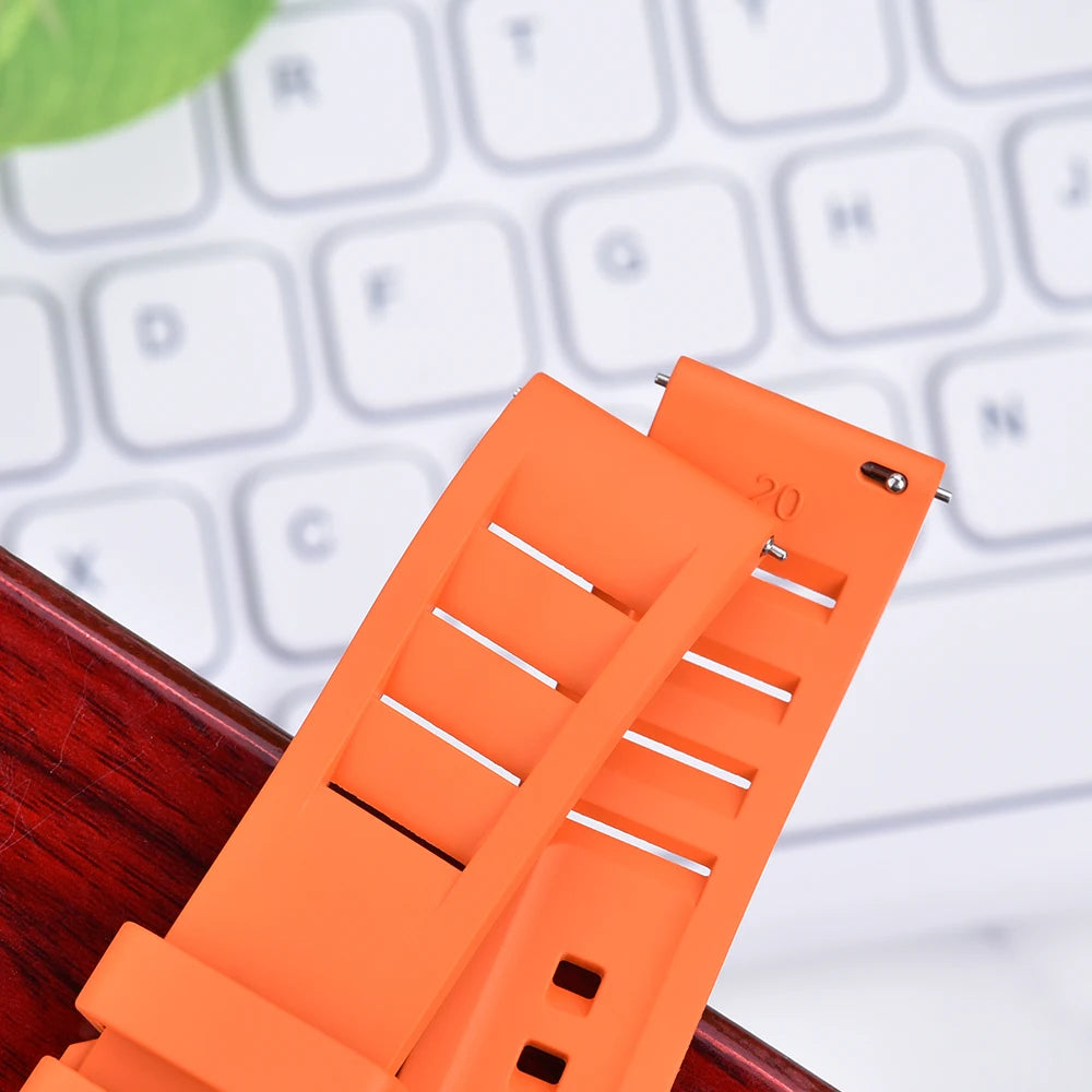 Premium Grade Fluoro Rubber Watch Strap 20mm 22mm For New FKM Watch Bands Diving Bracelet Quick Release Wrist Belt Accessories