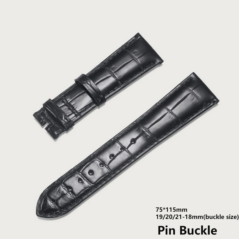 Alligator Leather Watch Bands For OMEGA Wrist Straps  HandMade Crocodile Bracelet  Replacement 19mm 20mm 21mm