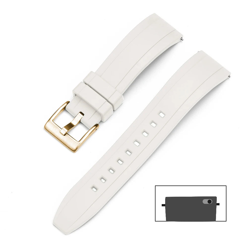 Premium Grade Vulcanized FKM Rubber Watch Strap 18mm 19mm 20mm 21mm 22mm 23mm 24mm Quick Release Watchbands