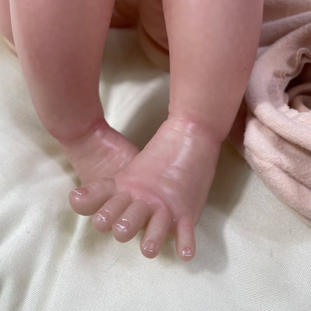 19″ Rosalie 3D Painted Reborn Baby Doll Kit – Unfinished Vinyl Parts with Hand‑Rooted Hair