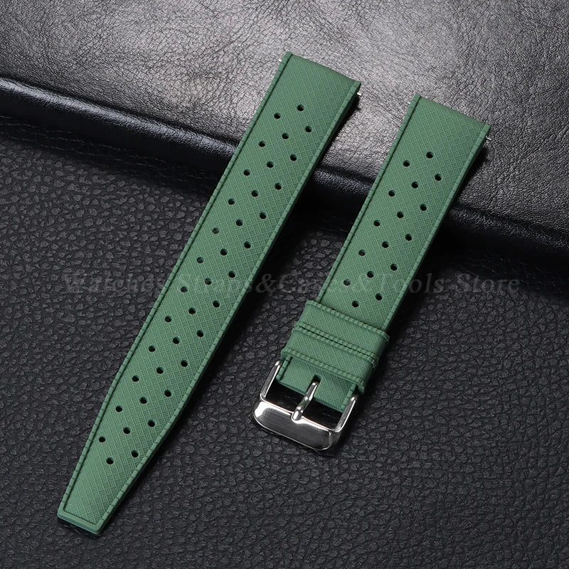 Tropical Silicone Watch Band Quick Release Strap 18mm 20mm 22mm for Oris for Seiko for Citizen Rubber Tropic Smart Watch Straps