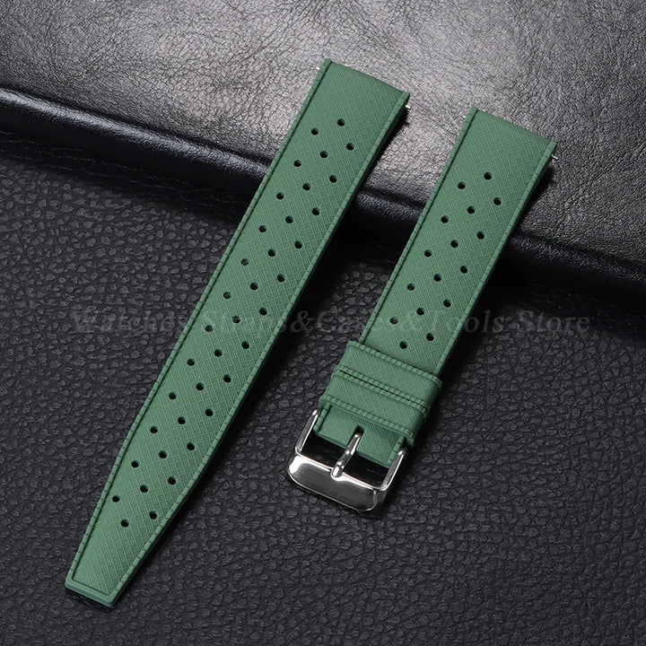 Tropical Silicone Watch Band Quick Release Strap 18mm 20mm 22mm for Oris for Seiko for Citizen Rubber Tropic Smart Watch Straps