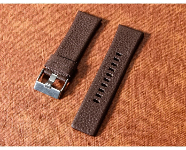Genuine Leather Watch Strap for Diesel (22–30mm, Black)