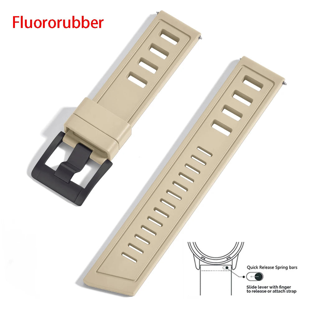 New Design SOFO Fluororubber FKM Watch Strap 20mm 22mm Waterproof Quick Release Watchbands For Each Brand Diving Watches