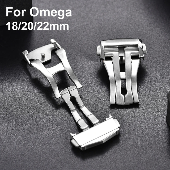 Stainless Steel Deployment Clasp – 18–22mm Folding Buckle for Omega Seamaster & Speedmaster