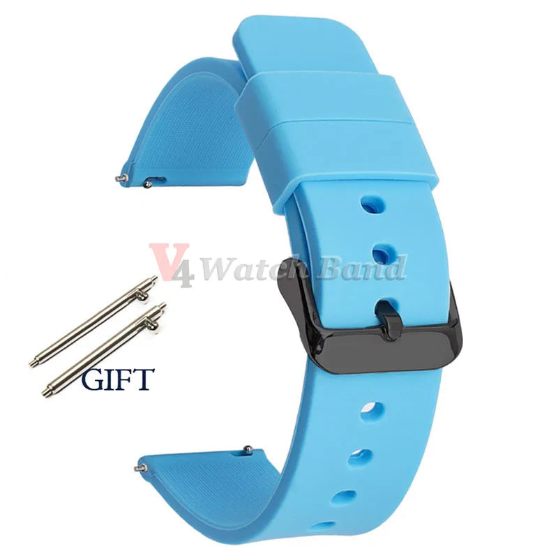 Universal Watch Straps 20mm 22mm 24mm 14mm 16mm 18mm Quick Release Silicone Band for Samsung for Huawei Women&Men Accessories