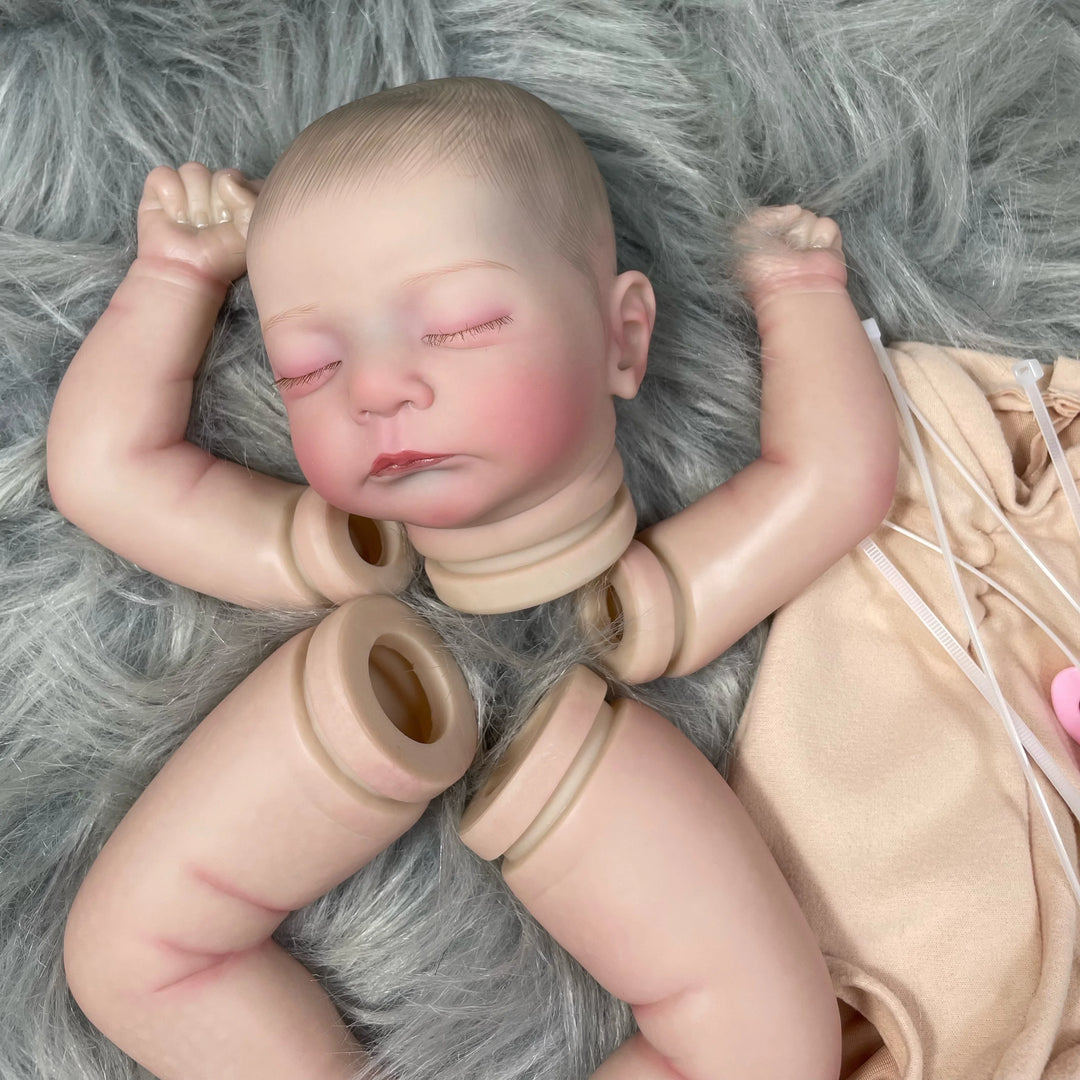 19″ Kai Painted Vinyl Reborn Baby Doll – Sleeping with Visible Veins & Cloth Body