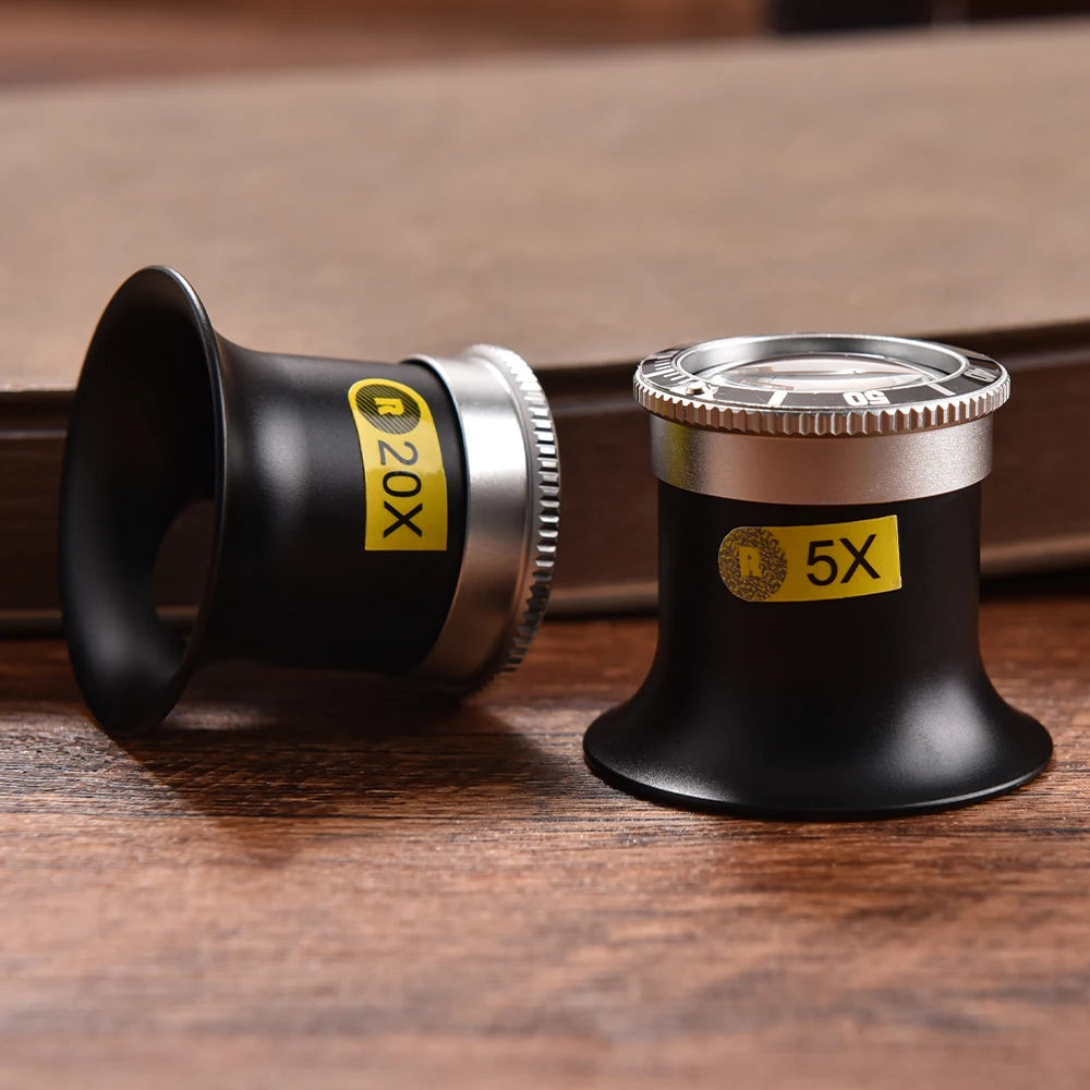 Aluminum Alloy Eye Loupe 5X/10X/20X for Watch Repair