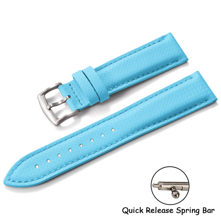 New Design FKM Rubber Sailcloth Strap 18/19/20/22mm Quick Release Leather Watch Band Universal Butterfly Buckle Band For Omega