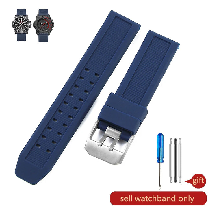 Waterproof Silicone Watch Band 20–23mm for Luminox 3051.BO (Outdoor,