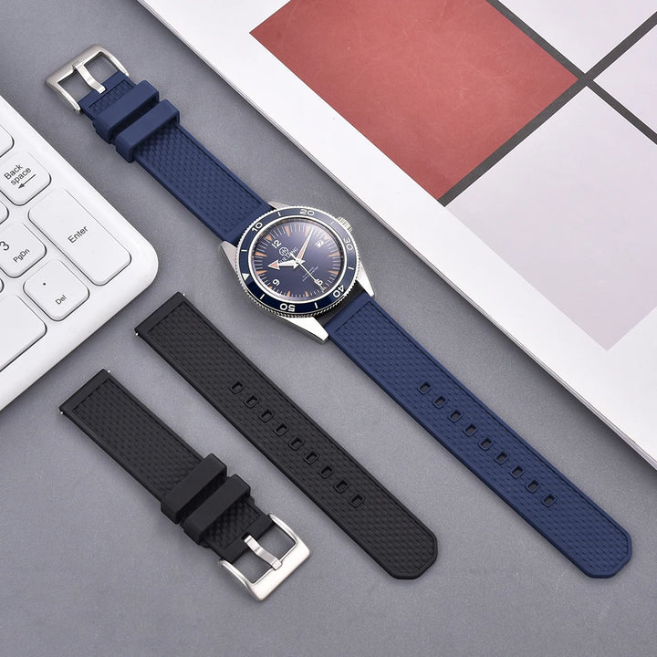 Premium Grade FPM/FKM Watch Strap 18mm 20mm 22mm New Design Fluoro Rubber Watchbands Quick Release For Each Brand Smart Watches