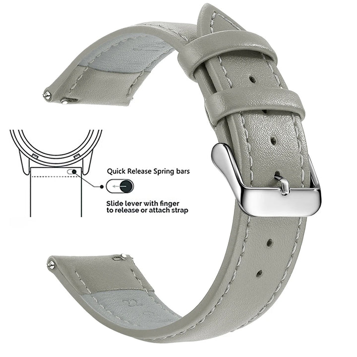 Samco Genuine Leather Watch Band 18–22mm (Quick Release)
