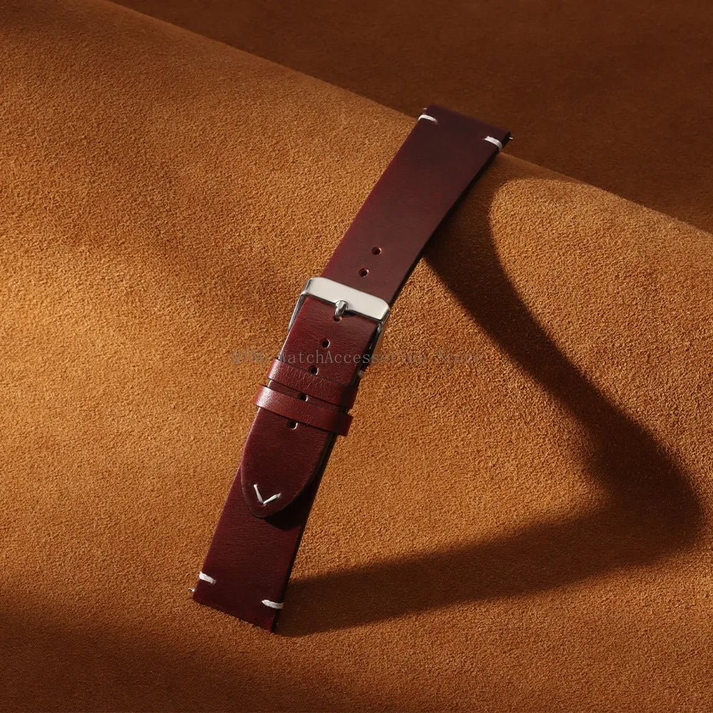 Title: Vintage Oil Wax Leather Watch Band 18–22mm (Quick Release, Unisex)