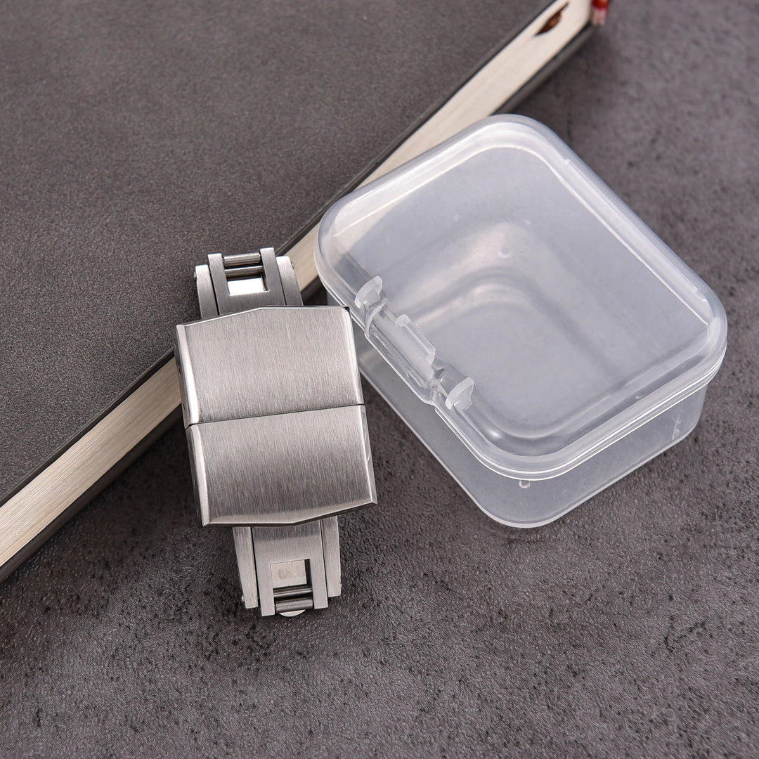 Solid Stainless Steel Folding Watch Buckle – 14/16/18mm Double Push