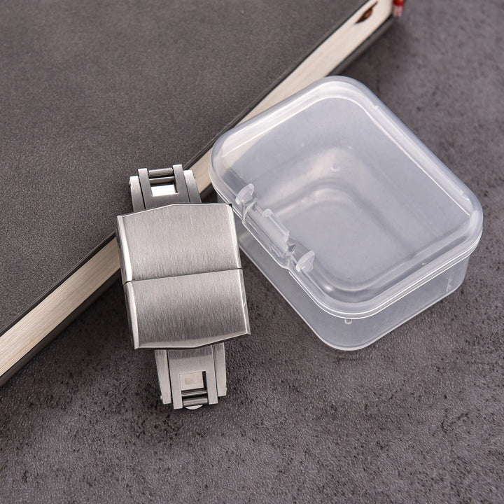 Solid Stainless Steel Folding Watch Buckle – 14/16/18mm Double Push