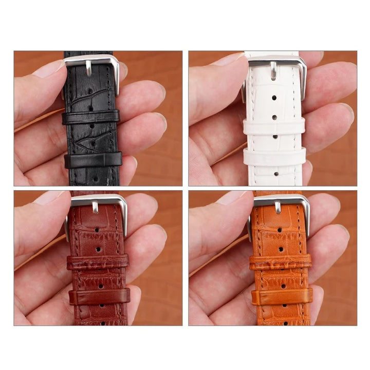 2‑Piece Leather Watch Band Keeper Loops – 14–24mm, Black & Brown
