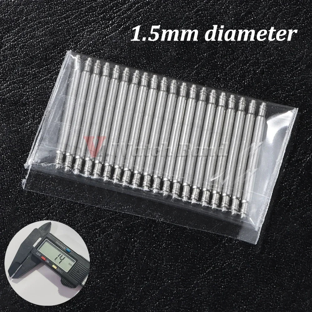 20pcs Stainless Steel Watch Spring Bars – 12-26mm Replacement Pins