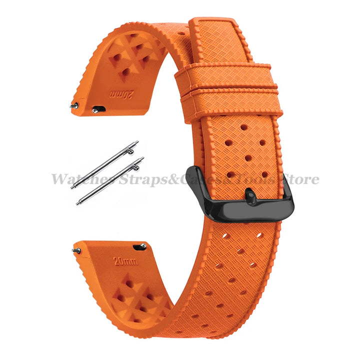 Tropical Silicone Watch Band Quick Release Strap 18mm 20mm 22mm for Oris for Seiko for Citizen Rubber Tropic Smart Watch Straps