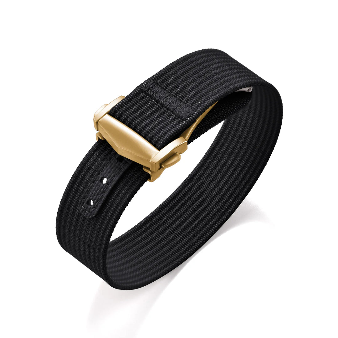 Ribbed Nylon & FKM Rubber Watch Strap – 18–22mm Folding Buckle for Omega, Tudor & Seiko