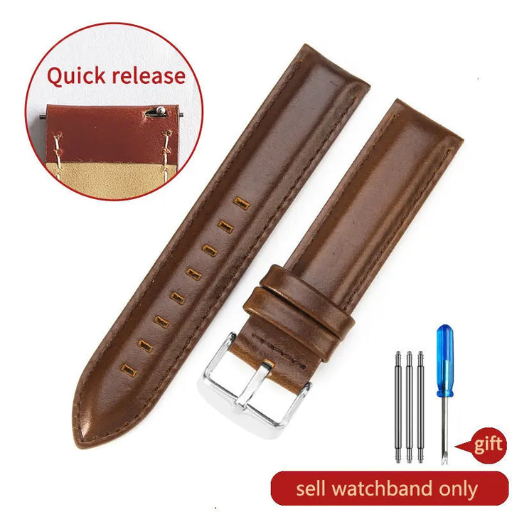 DW Classic Genuine Leather Watch Strap – 14–22mm, Waterproof & Soft