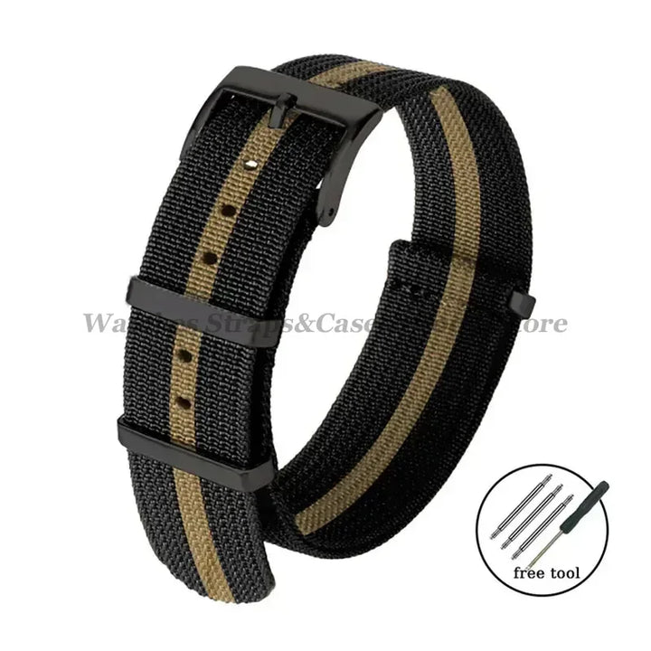 Ribbed Nylon Watch Strap 20/22mm (Military Style)