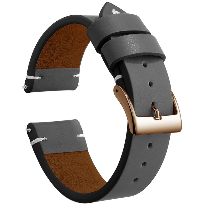 Sport Vintage Leather Watch Band 18–22mm with Stainless Steel Buckle