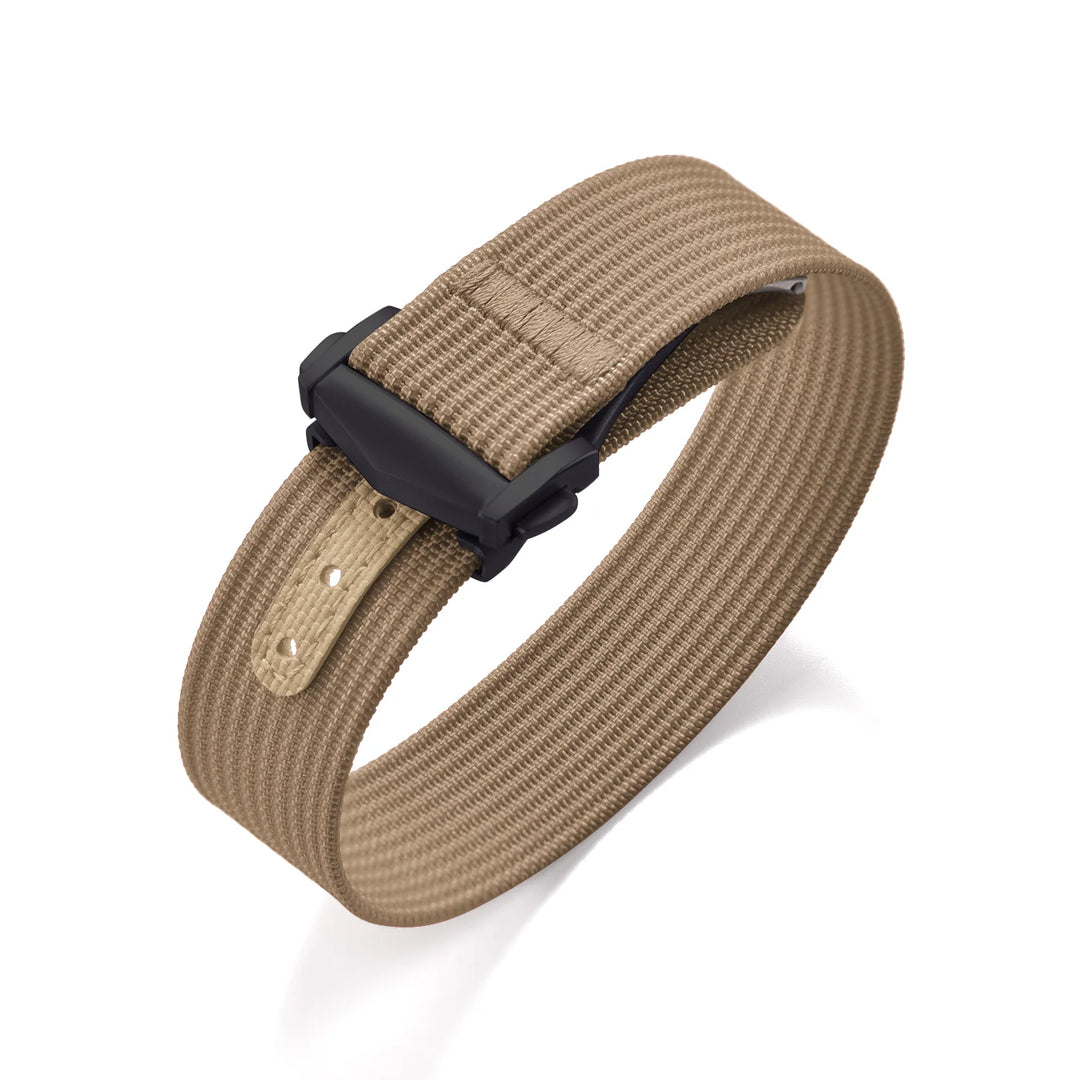 Ribbed Nylon & FKM Rubber Watch Strap – 18–22mm Folding Buckle for Omega, Tudor & Seiko