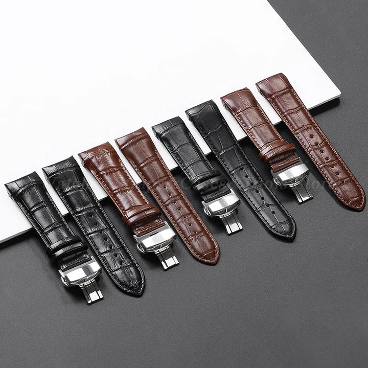 Calfskin Strap For Tissot T035 627/407/617 Genuine Leather Watch Band 22mm 23mm 24mm Butterfly Buckle Men Curved End Replacement