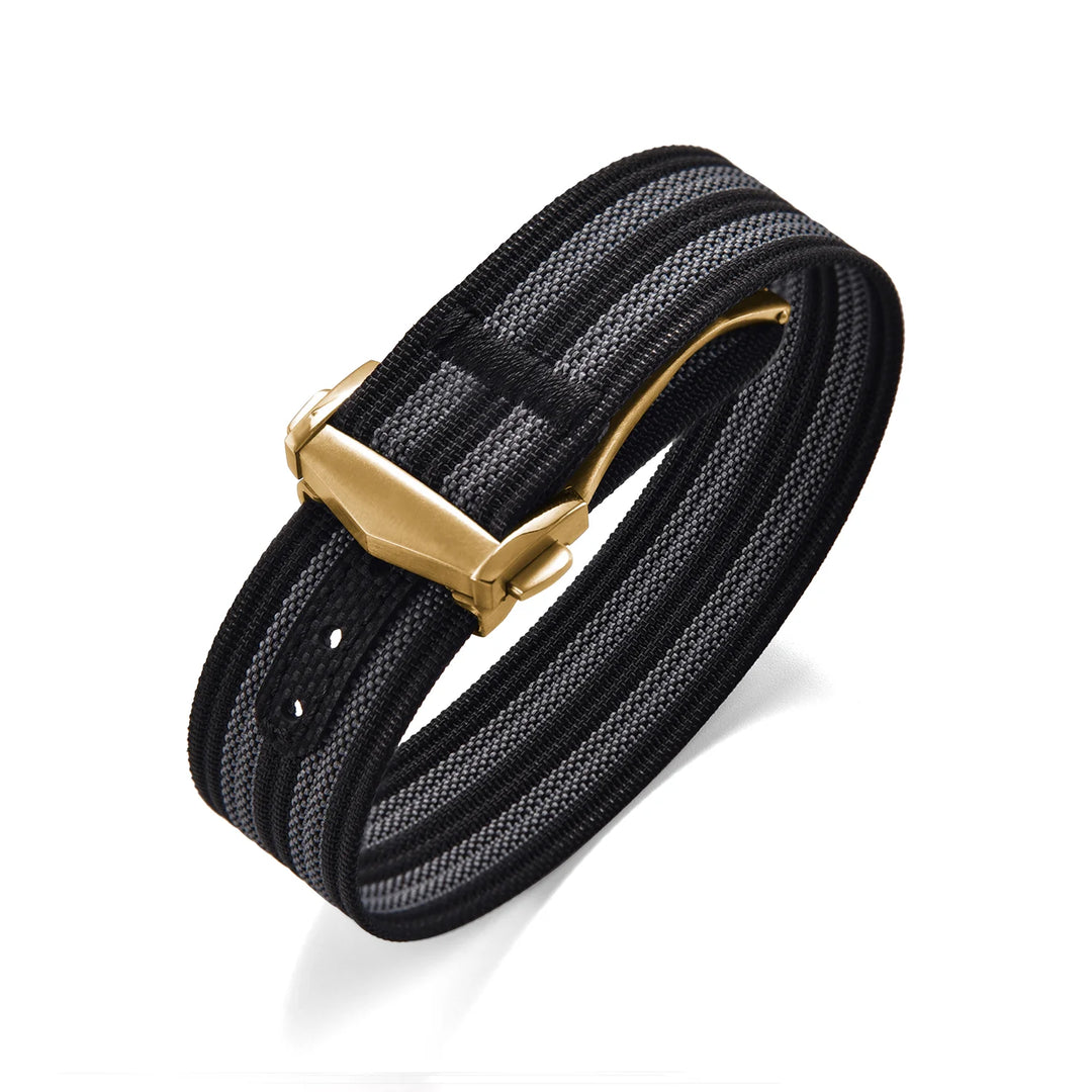 Ribbed Nylon & FKM Rubber Watch Strap – 18–22mm Folding Buckle for Omega, Tudor & Seiko